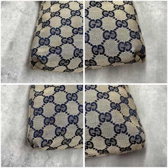 Authentic Gucci GG Supreme Ophidia Sherry Line Crossbody Bag Web Canvas Navy Tan - Picture 10 of 16